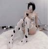Lady Lazy Sexy Dairy Cow Косплей Корова Узор Нижнее белье Нижнее белье Треугольные бикини Гольфы до колена Корова в комплекте Белый Один размер подходит большинству [Lady Lazy]