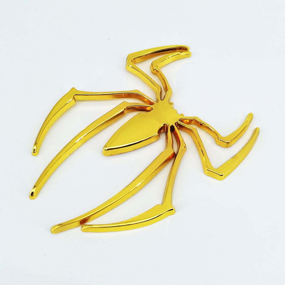 Universal 3D Metal Car Stickers Spider Logo Emblem Chrome Black Red Gold Badge Decal Auto Styling Sticker Exterior Accessories