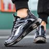 Осенние новые дышащие амортизирующие мужские туфли больших размеров, молодежные кроссовки для бега, студенческие кожаные увеличивающие рост универсальные повседневные кроссовки