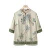 Elegant Middle-Aged Women's 3/4 Sleeve Stand-Up Collar Shirt