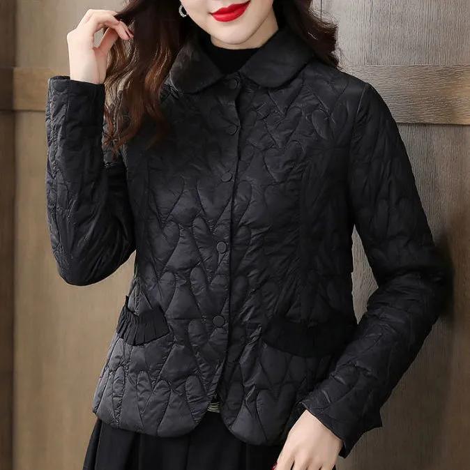 Женская осенне-зимняя куртка корейская для матери среднего возраста с длинным рукавом тонкая куртка женская теплая верхняя одежда