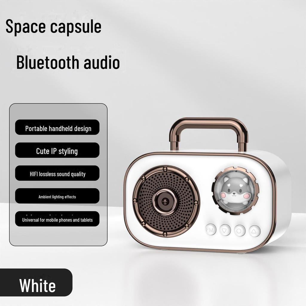 Портативный ретро мини Bluetooth-динамик с USB, TF-картой, FM и высококачественным звуком для использования на открытом воздухе