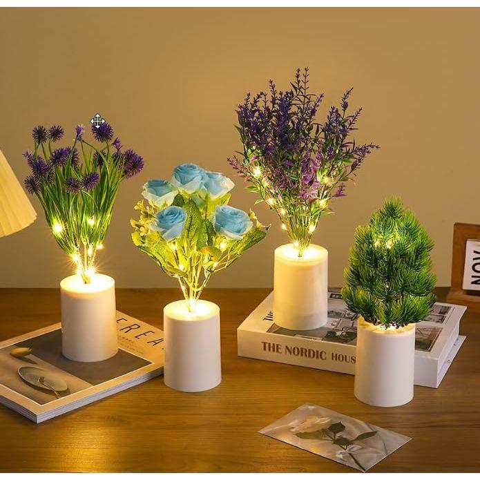 Светодиодный светильник в виде цветка тюльпана и розы – Романтический прикроватный ночник, Имитация букета для дома, спальни, свадьбы и декоративной экспозиции (Теплый белый)