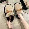 Thick-bottomed Bag Head Fluffy Slippers for Women To Wear Outside 2024 Autumn and Winter Popular High-end Indoor Home Non-slip Cotton Slippers