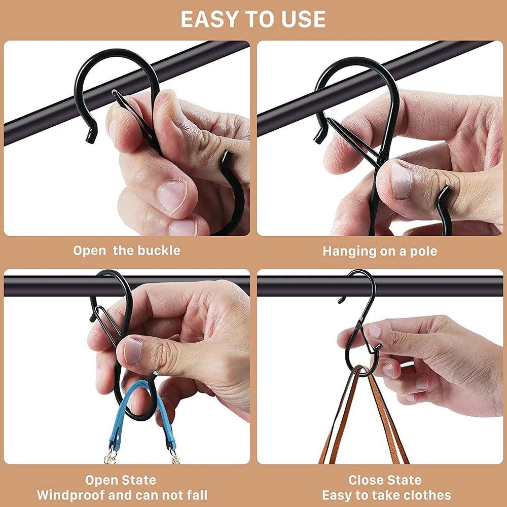 2 шт. металлический крючок S-образной формы, садовая подвесная застежка, кухонная полка для горшков, сумки для спальни, одежда, полотенца, штанга для шкафа, S, крючки для вешалок с пряжкой