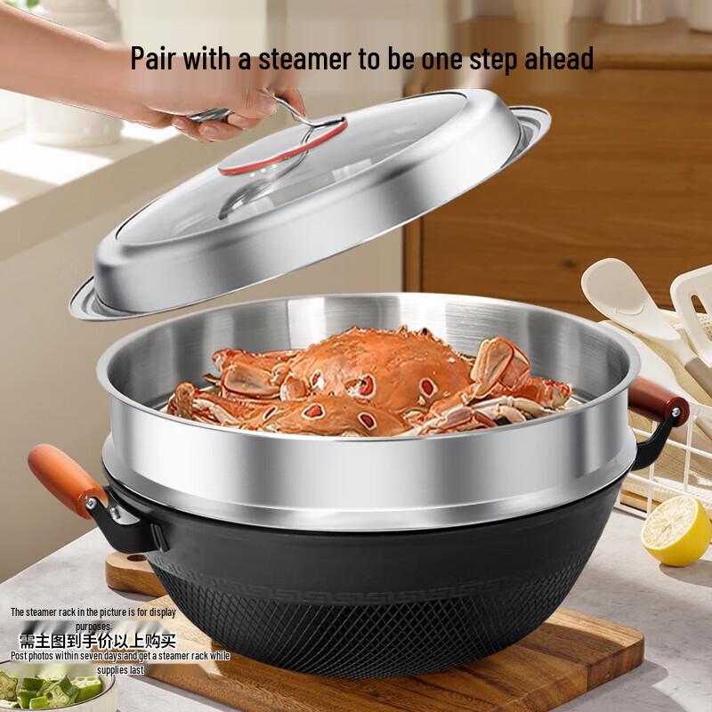 OLOFE Non-stick Iron Wok & Stew Pot