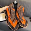 Four Season Style 110 * 110 Cm Silk Smooth Encrypted Brocade Large Square Scarf Scarf Thin Shawl Travel Sunscreen