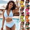 Elegant Two-Piece V-Neck Swimsuit for Women - High-End Split Bikini