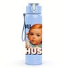 1PC Baby Shush Gesture Graphic,750ml Color Plastic Sports Water Bottle,Leakproof Flip Straw Lid,Suitable for Sports Office Home Use