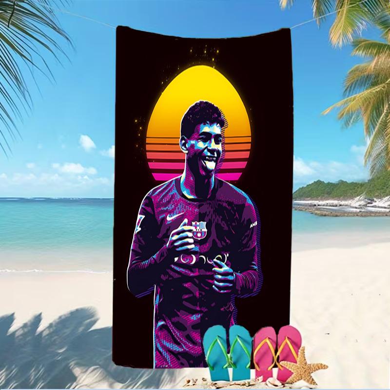 Beach Towel with Lamine Yamal Pattern - soft,absorbent,machine washable Lightweight&Modern,swimming,Travel Essentials