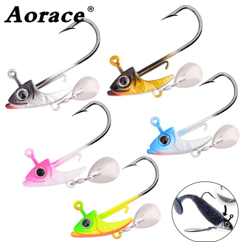 5 шт. Джиг-головки 7,5 г 10,5 г 15 г Рыболовные приманки Тонущие Вращающиеся Блестки Металлические Блесны Рыболовные Крючки Джиги Крючки Приманки Снасти