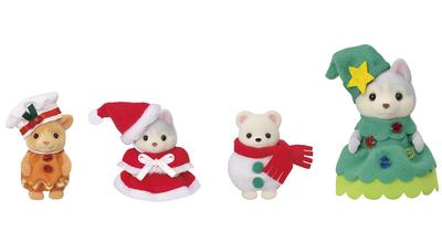 Sylvanian Families Сезонный Рождественский ST Mark Сертифицированный Игрушечный Кукольный Домик для Возраста 3+ от Epoch "Счастливые Друзья" SE-208 Вверх,