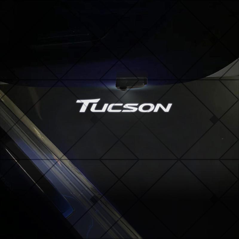 1/2Pcs For Tucson Santa Fe Ioniq I10 I30 IX35 N Line Logo Car HD Projector Lamp LED Auto Door Welcome Light Accessories
