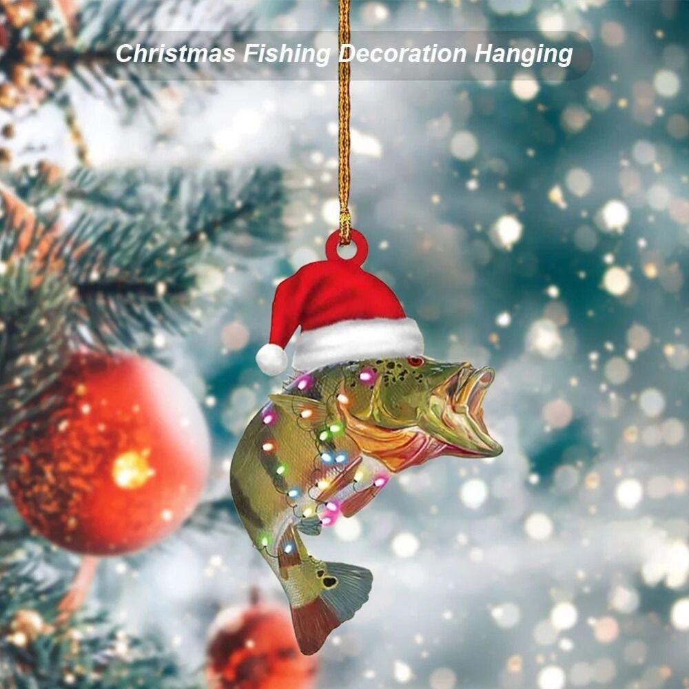 2D Рождественская подвеска в виде рыбы, акриловая подвеска в виде рыбы, акриловые украшения в виде рыбы, декор для вечеринки