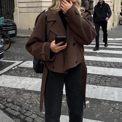 Женская куртка свободного кроя с короткими лацканами, размер плюс, осень-зима и зима