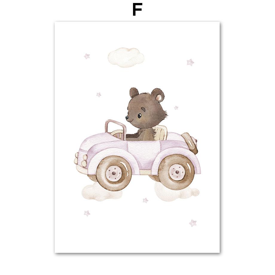 Летающие животные самолет воздушный шар дирижабль детская настенная живопись на холсте плакат на скандинавскую тему и принт девушка комната домашний декор