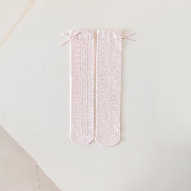Children's Hollow Bow Long Socks Summer Ultra-thin Mesh Breathable Knee High Socks For Girls 2-6 Years Kids Princess Calf Socks