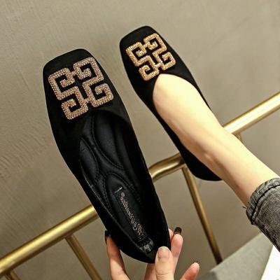 Модные балетки для женской весны, новые, с квадратным носком, универсальные, с мелким вырезом, на низком каблуке, женские туфли, лоферы, женские, больших размеров 44 45 46