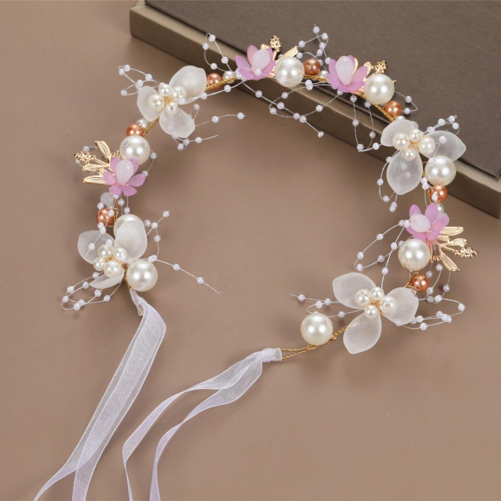 Imitated Pearl Kids Flower Crown Bohemian Head Hoop Cute Head Wreath  Girls Adult Hair accessories