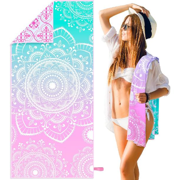 Microfiber Beach Towel Sand Free Travel Pool Towel for Adults Mermaid Beach Blanket Thin Quick Dry Super Absorbent Oversized Large Lightweight Towels