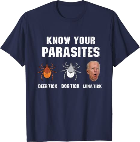 Know Your Parasites Funny Joe Biden TShirt Sarcastic Sayings Quote Jokes Graphic Tee Tops Unisex Clothing Campaign Street Outfit