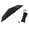 Ogawa 70989 Parasol Folding Umbrella OLIVE Des OLIVE Ruffle Black For Sunny or Rainy Weather Completely Blackout UV Protection Heat Shielding Women's