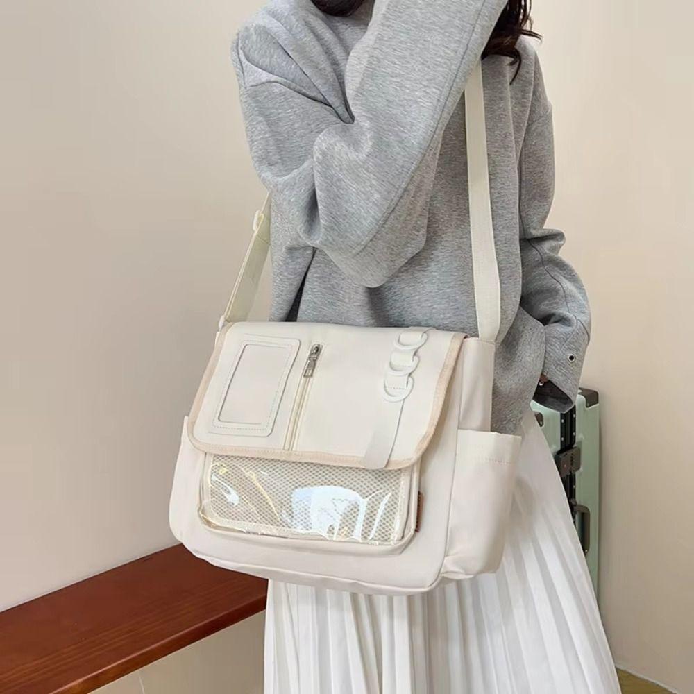 Japanese Transparent Itabag Badges Display Plate Crossbody Bag Casual Harajuku School Bag DIY