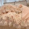 Cotton Bedding Four-piece Set Lace Quilt Cover Bed Sheet Pillowcase
