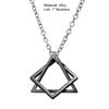 Men Necklace Contrast Color Triangle Shape Hip-hop Style Retro Men Pendant for Daily Wear