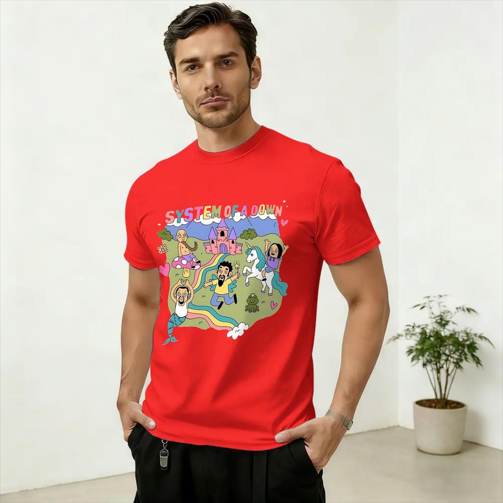 Vintage T-Shirt Summer Band SOAD Live 2026 Concert Hippie T Shirts Cotton Tshirt for Unisex Y2K Casual Pattern Short Sleeve Tops