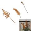 Rusty Stake Leaves Statue Rusted Leaves Shaped Figurines Plant for Indoor and Outdoor Sculpture Decors