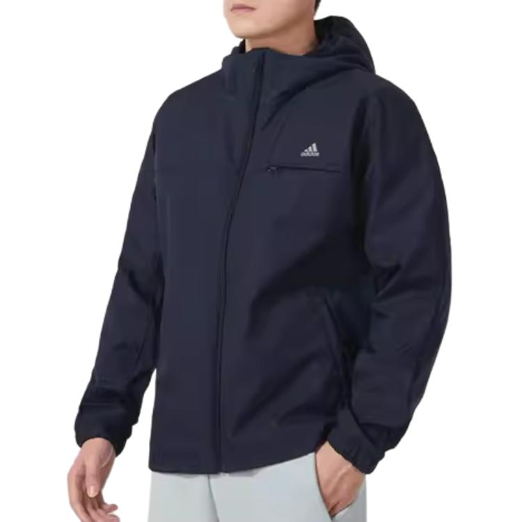 Adidas Jackets Men's Marine Blue Hooded Moderate Other IK7348