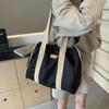 Solid Color Lace-up Canvas Women's Shoulder Bag Fashion Multi-functional Tote Bag Commuter Women's Bag