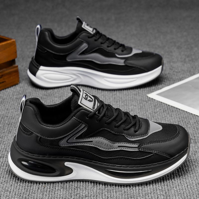 Новые модные мужские кроссовки Four Seasons с толстой подошвой для студентов и мальчиков, трендовые кроссовки с мягкой подошвой, дышащие, повседневные кроссовки для бега