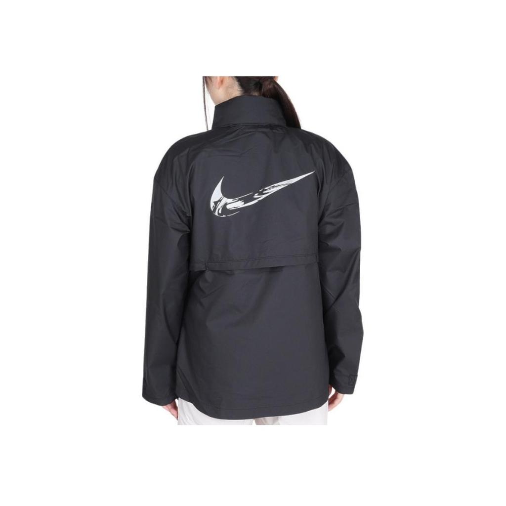Nike Логотип Куртка на молнии с воротником и длинным рукавом Женские куртки Черный FZ4853-010