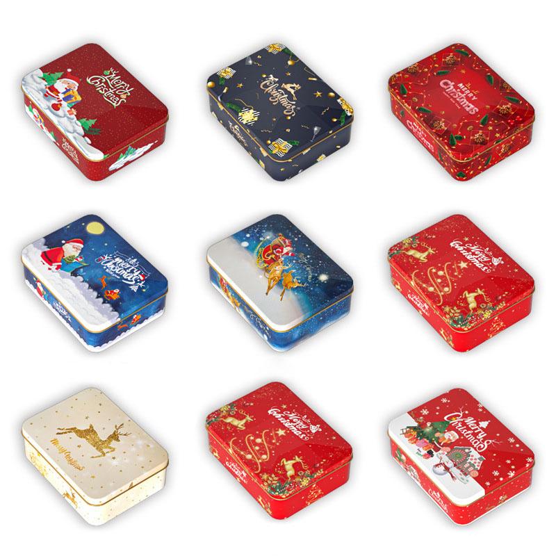 1PC Tin Box Square Candy Box Storage Box Tinplate Box Gift Box Christmas Cookie Box Empty