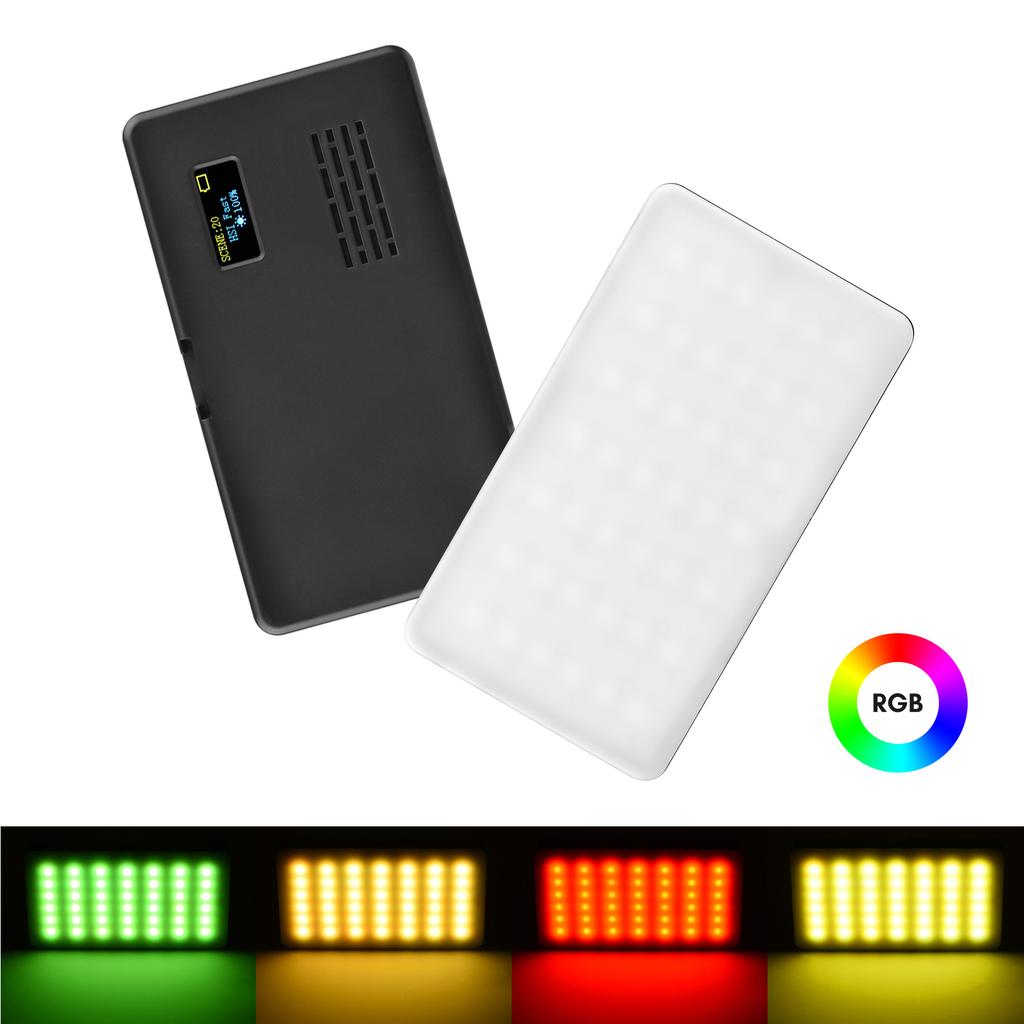 Pocket RGB Video Light LED Fill Light 2500K 9000K Dimmable 20 Lighting Effects Built in Battery with Cold Shoe Mount