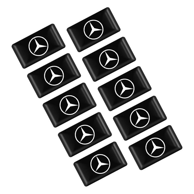 10Pcs Car Epoxy Resin Interior Sticker Car Logo Emblem Decal Decoration For Mercedes Benz W212 W213 W205 W177 W247 W176 X253 etc