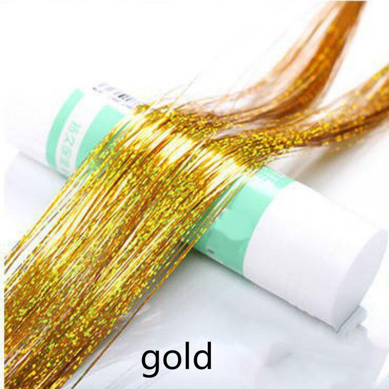 120 прядей/пакет, блестящая мишура, радужные шелковые наращивание волос, ослепляет женщин хиппи для плетения головного убора, красочные длинные 39 дюймов