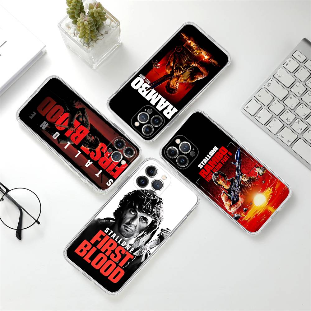 1 шт. Прозрачный чехол для телефона с изображением фильма «Рэмбо: Первая кровь» для IPhone 16 15 14 13 12 11 Pro Max Plus Мягкая крышка