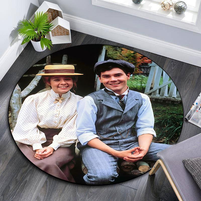 Anne of Green Gables pattern round rug,Carpet Rug for Living Room Bedroom Playroom ,Non-slip Floor Mat,Holiday Gifts and Birthday Gifts.