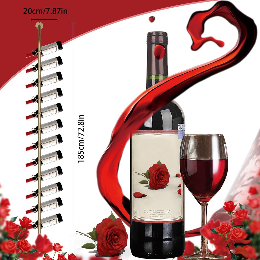 5 Pack Wall Mount Wine Rack Holder 60 Bottles Metal Storage Rack Wine Storage Organizers for Kitchen Dining Room Bar Wine Cellar