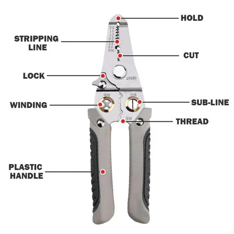 Wire Stripping Pliers Electrician Special Wire Crimping Splitting Pliers Universal Wire Cutting Cable Pliers Wire Stripper
