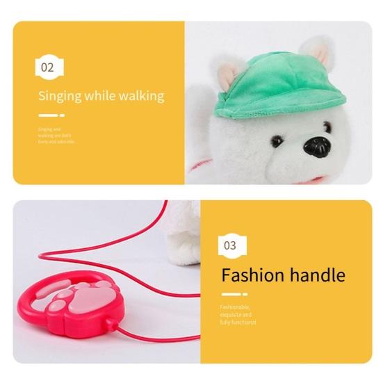 Электрическая плюшевая игрушка-собака с движением вылизывания языком, реалистичными звуками, ходящая плюшевая собачка на поводке, повторяет то, что вы говорите, симуляция чучела животного