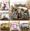 3D Elephant Theme Bedding Set Pillow Cover Bedding Set Duvet Cover Full Size Single/Double Bed Home Decoration