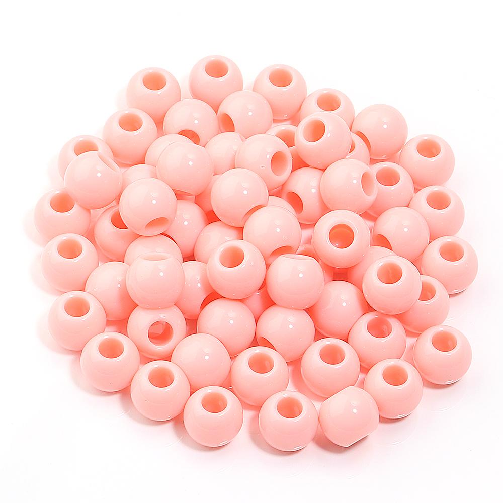 50pcs/lot 10 12 14mm Acrylic Big Hole Beads Multicolor Loose Spacer Round Beads For DIY Bracelet Earrings Jewelry Accessories