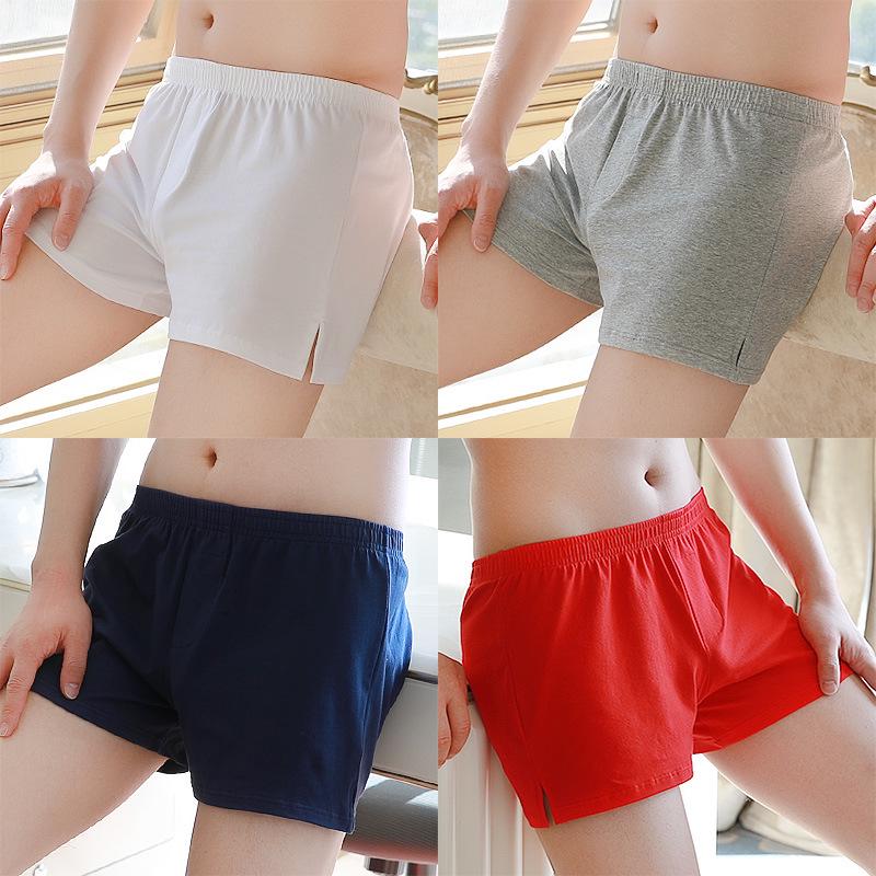 Мужские боксеры-брифы из чистого хлопка со средней посадкой - Свободные А-силуэта шорты больших размеров