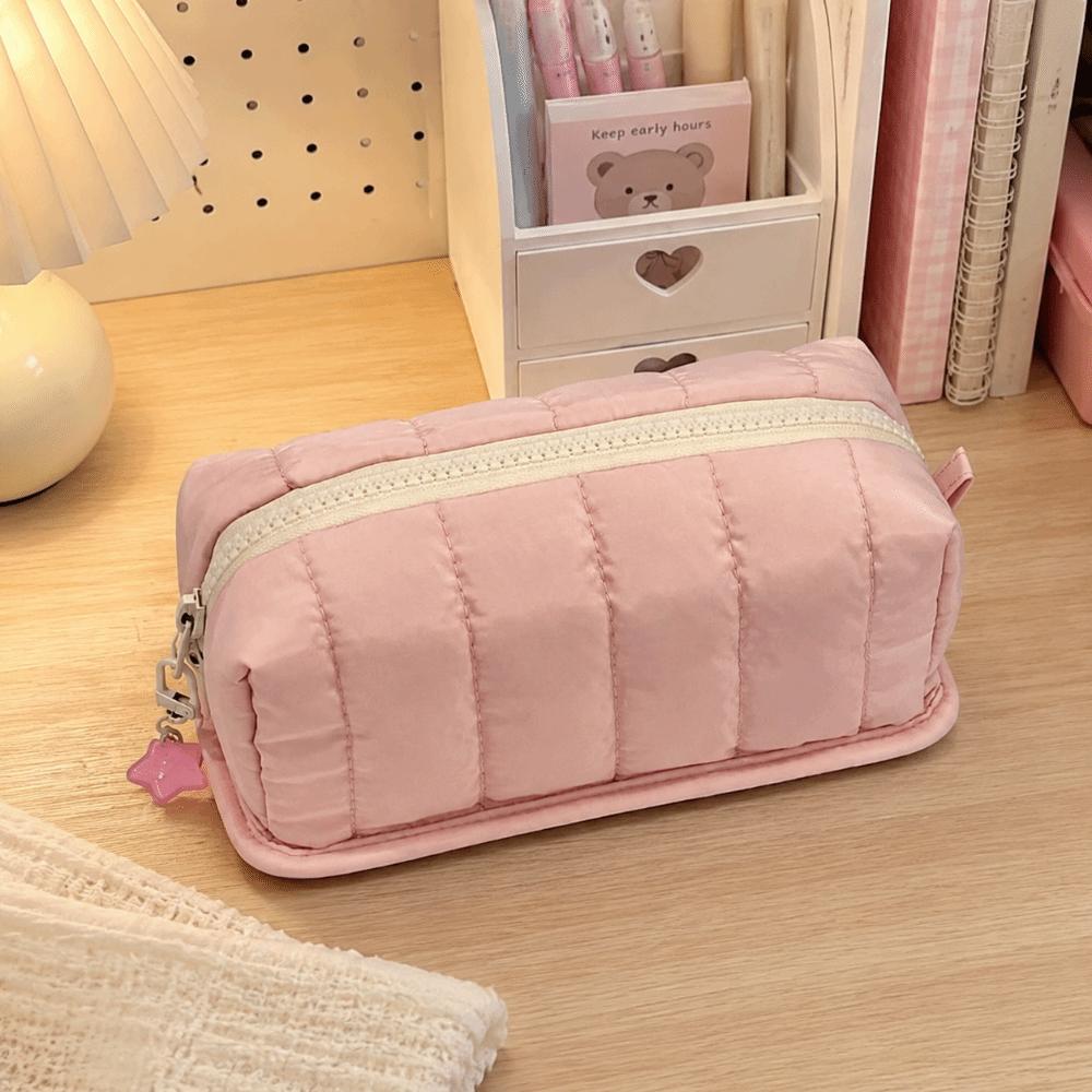 Large Capacity Pen Bag Solid Color Stationery Bag Portable Stationery Pouch  Students