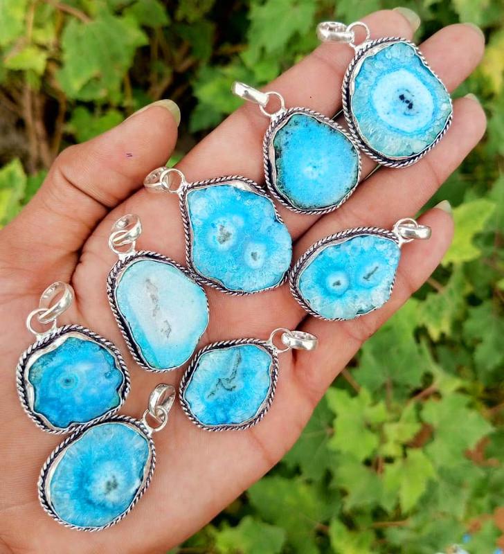 Солнечный Кварц Драгоценный Камень Посеребренный Стерлинговым Серебром 925 Ручной Работы 5 Шт. Фантазийные Подвески Ювелирные Изделия SEN-160