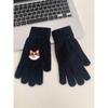 Winter Cartoon Cute Warm Gloves with Fingerless Touch Screen Students Versatile Cycling Cold-proof Minute-hand Knitted Gloves for Women